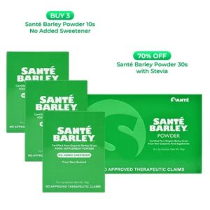 Buy 3 Sante Barley 10s No Added Sweetener Get 1 Sante Barley 30s w/ Stevia at 70% Off